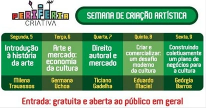 MKT e Economia Cultural em agenda gratuita do Periferia Criativa
